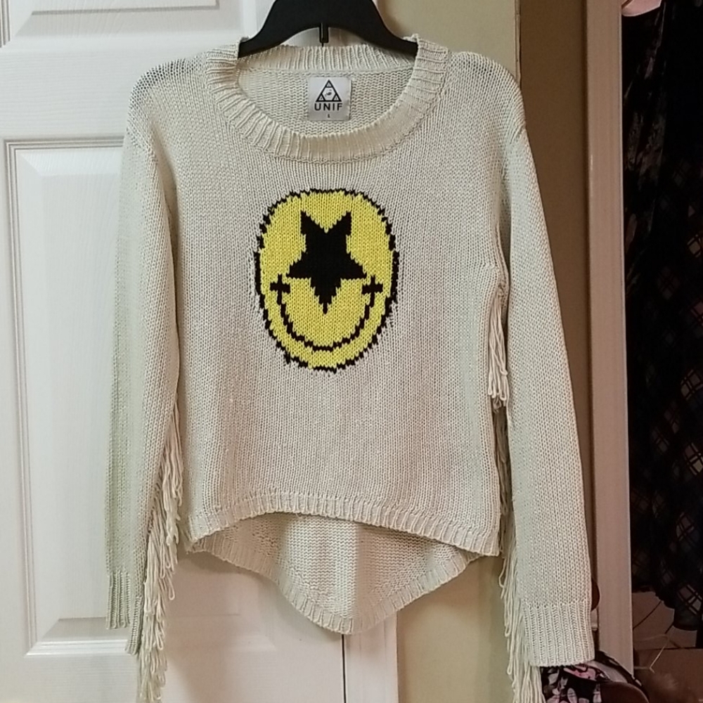 Unif Smiley Fringed Sweater